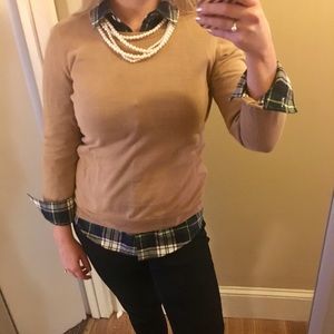 J.Crew camel cotton sweater